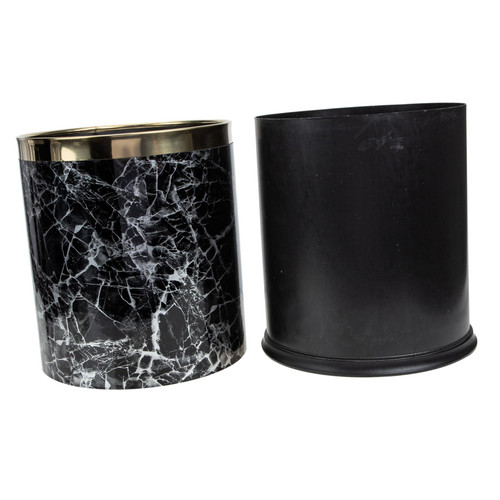 ABOOFAN Marble Trash can Waste Paper Container Recycling bin Decorative Trash Container Modern Waste Basket Round Waste Basket Waste Basket Container Garbage Plastic Office Food Outdoor