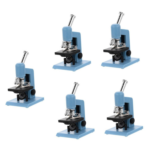 Abaodam 5pcs Dollhouse Microscope Simulation Microscope Dollhouse Supplies Miniature Microscope Mini Toys Brain Toy Play Scene Microscope Model Mini Decor Ob11 Plastic Doll House Cosplay