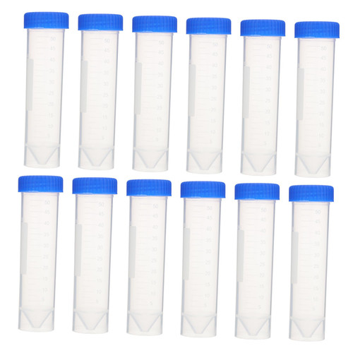 SOLUSTRE 50pcs Centrifuge Tube conical Bottom Tube Test Tubes with stoppers Falcon conical Tubes Falcon Tube Labs conical Tubes conical Test Tube Plastic Spiral Experiment Equipment