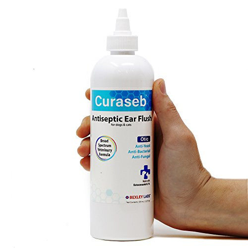 Curaseb | #1 Dog Ear Infection Treatment  Solves Itching, Head Shaking, Discharge & Smelly Ears Due to Mites, Yeast & Bacteria  Veterinarian Formulated  100% Empty Bottle Satisfaction Guarantee