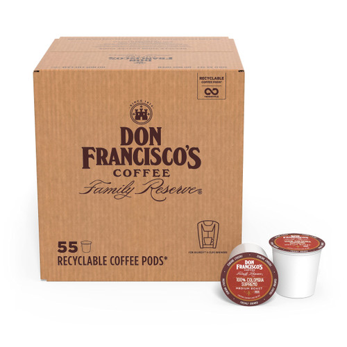 Don Francisco's Colombia Supremo Medium Roast Coffee Pods - 55 Count - Recyclable Single-Serve Coffee Pods, Compatible with your K- Cup Keurig Coffee Maker Don Francisco's Colombia Supremo Medium Roast Coffee Pods - 55 Count - Recyclable Single-Serve Coffee Pods, Compatible with your K- Cup Keurig Coffee Maker