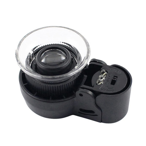 SDLSH Microscope Accessories kit Slide Preparation camer 45X Black Pocket Microscope Mini Size Magnifying Glass with LED Lights Portable Lamp Microscope Accessories (Color : 45X(Battery Include))