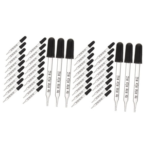 ULTECHNOVO 60 pcs 1ml dropper graduated pipettes liquid pipette 1ml pipette kids droppers essential oils pipettes lab dropping bottles small dropper elder dropper bottle rubber Glass