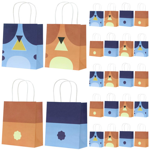 kasjde 24Pcs Cartoon Party Favor Bags Anime Party Decorations Reusable Goodie Candy Gift Bags with Handles Snack Bags Kids Birthday Party Supplies