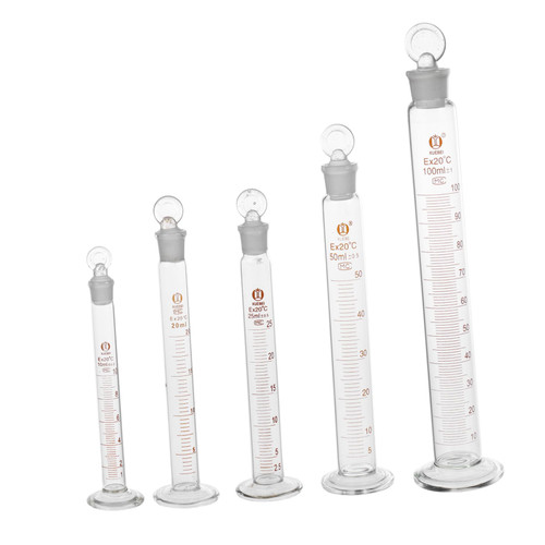 GLEAVI Measuring Cup 5pcs Stoppered Measuring Cylinder Mixing Glass Thicken Glassware Liquid Measuring Cylinder Measuring Glass Measuring Cylinder with Stopper Test Tubes Pipeline Scale