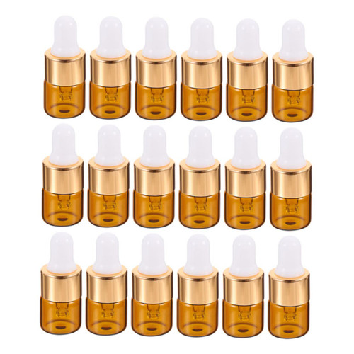 balacoo 50 Pcs Small Essential Oil Bottle Amber Glass Eye Dropper Bottles Glass Eye Dropper Mini Subpackaging Bottle Spray Lotion Small Dropper Clear Container Travel Liquid Pipette