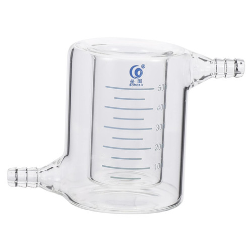 ULTECHNOVO 1pc Jacketed Beaker Lab Measuring Pitcher Measuring Cup with Hand Grip Graduated Cup Wtih Handle Lab Measuring Cups Lab Beaker Lab Jacketed Reactor Bottle Glass With Scale