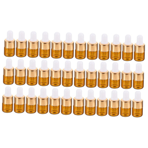 ULTECHNOVO 50 Pcs Small Essential Oil Bottle Travel Liquid Container Hair Oil Bottle Mini Lotion Liquid Makeup Pipettes Dropper Perfume Essential Oil Holder Empty Bottle Glass Cosmetic