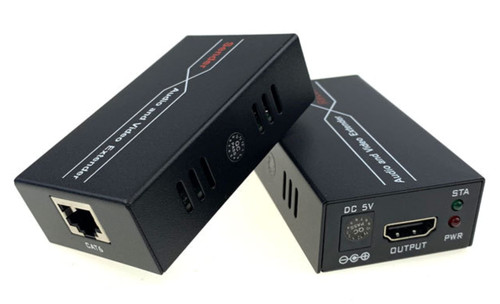 FDBV hdmi Over ethernet, hdmi Over cat6, hdmi to cat6 Converter, 4K 60M Digital HDMI Extender by Single Cat 5E/6 Full Hd 1080P EDID Copy, Dolby Digital/DTS Compatible with Personal Computer