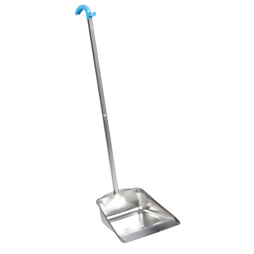 KOMBIUDA Stainless Steel Trash Shovel Pet Handled Dustpan Upright Pan Metal Litter Scooper Upright Lobby Dustpan Stand up Dustpans Upright Standing Pan Plastic Vertical Pot Office Indoor