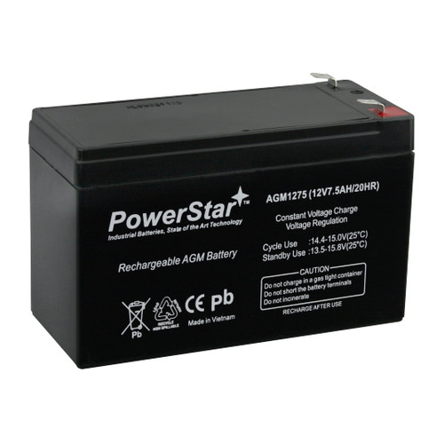 12V 7.5AH SLA Battery DJW12-7.2 T2, DJW 12-7.2 Replaces 12V 7ah or 12V 8ah