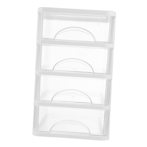 Tofficu Box Drawer Storage Box Plastic Drawers Storage Tabletop Storage Case Sundries Organizers 4 Drawer Plastic Storage Plastic Storage Drawer Jewelry Case White Locker Office Desk
