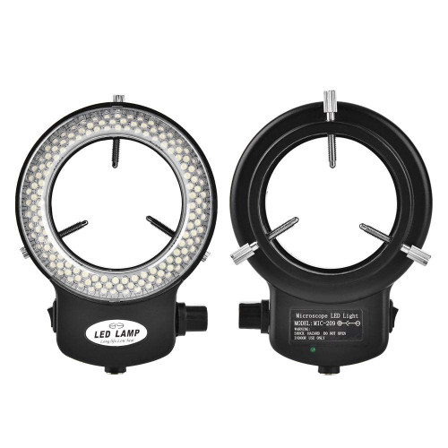 Microscope Ring Light,144 LED Ring Light Illuminator for Stereo Microscope & Camera,Adjustable Microscope Ring Light,Illuminator with Adapter