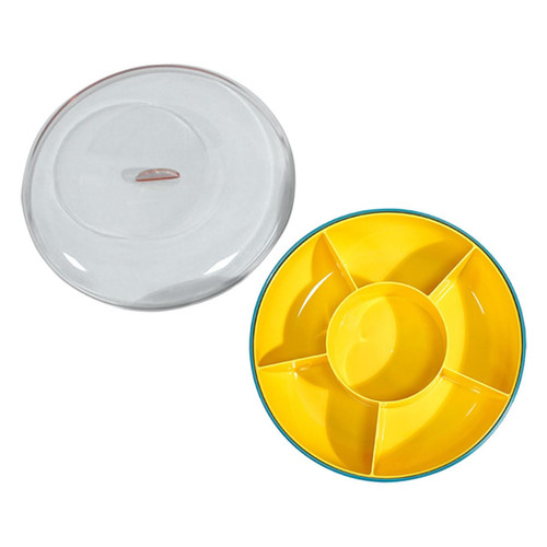 MAGICLULU Box Compartment Fruit Plate Fruit Basket Holder Veggie Snack Containers Candy Tray Snack Serving Tray Salad Plate Platter Tray Compartment Snack Container Pp Thicken Dish