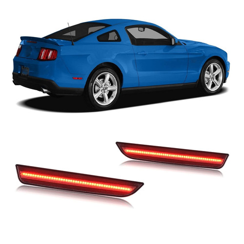 LDETXY Rear Side Marker Light Kit for Ford Mustang 2010-2014, Smoked Lens Red Full LED Rear Bumper Sidemarker Reflectors for Ford Mustang 2010 2011 2012 2013 2014-2PCS