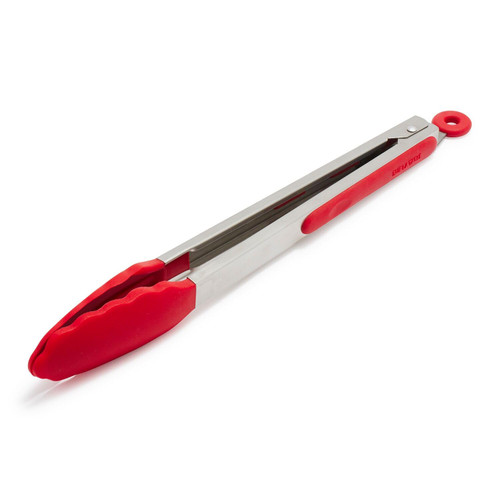 Sur La Table Silicone-Tipped Tongs, 12", Red