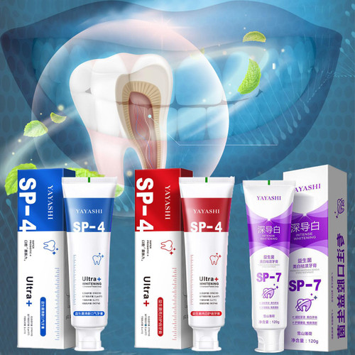 YAYASHI Sp-4 Probiotic Whitening Toothpaste, Yayashi Sp-4 Toothpaste, Sp-4 Super Probiotic Toothpaste, SP-4 Brightening Toothpaste Fresh Breath Toothpaste (Mix 3pc)