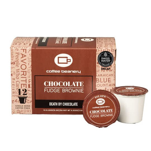 Decaf Chocolate Fudge Brownie Single Serve Coffee Pods | 12ct | SWP Decaf Coffee | Gourmet Flavored Coffee
