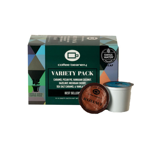 Decaf CB Variety Single Serve Coffee Pods | 12ct | SWP Decaf Coffee | Gourmet Flavored Coffee