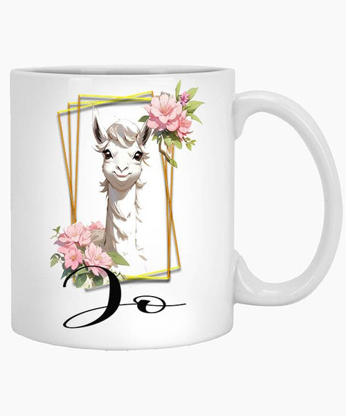 Llama Mug Name Llama Lover Gift, Llama Gifts for Women Cute Llama Mug Llama Coffee Mug Personalized Llama Name Jo 11oz White Mug Coffee Cup 445195