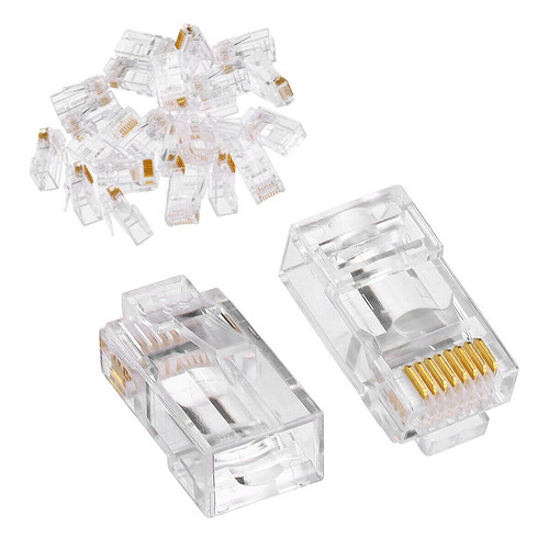 100pcs CAT6 Shielded RJ45 Pass Through Modular Plug Cable Connector End 8P8C