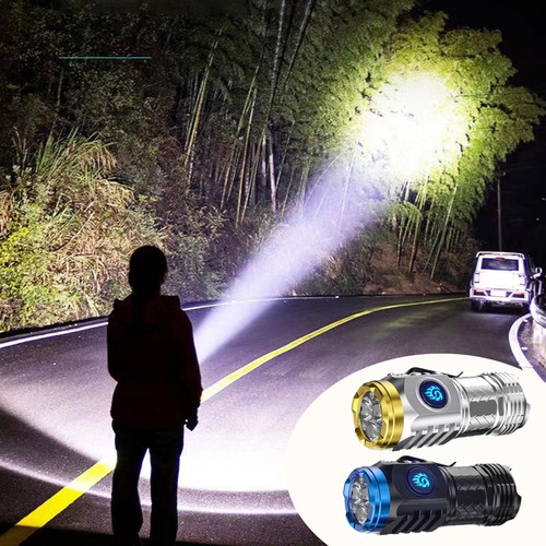 CphZnf Three-Eyed Monster Mini Flashlight, Three-Eyed Monster Mini Flash Super Power Flashlight, Mini Flash Super Power, Five Light Modes, Rechargeable Led Flashlights High Lumens (2PCS)