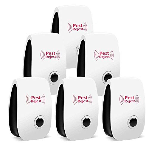LEISIBIAN Ultrasonic Pest Repeller, Eletronic Pest Repellent Plug in - Insect Repellent - Mosquitoes, Mice, Ants, Roaches, Spiders, Bugs, Flies, Insects, Rodents and More (Set of 6)
