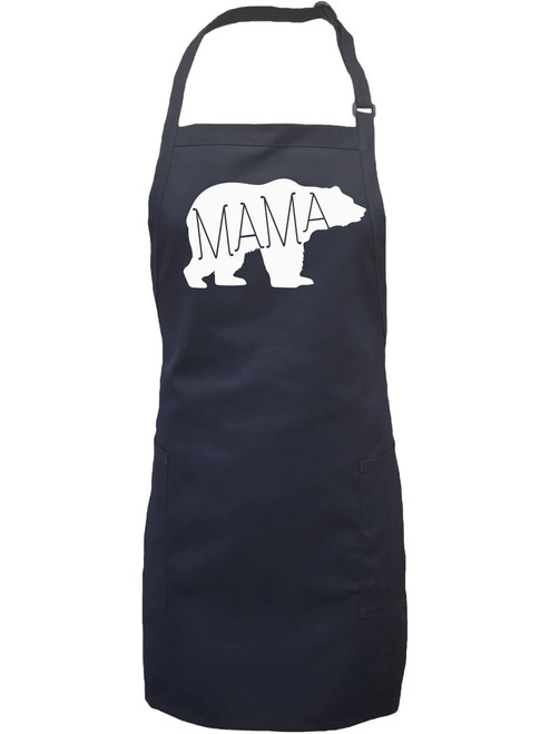 zerogravitee Mama Bear Apron with 2 patch pockets in Navy - One Size