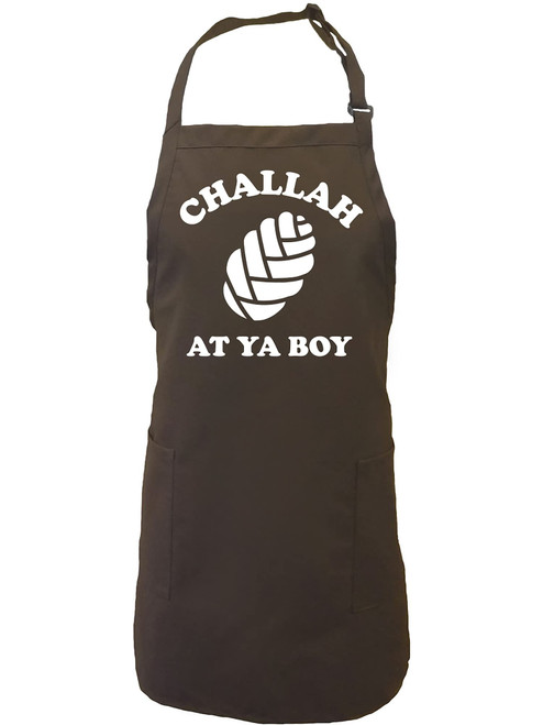 zerogravitee Challah At Ya Boy Apron with 2 patch pockets in Brown - One Size