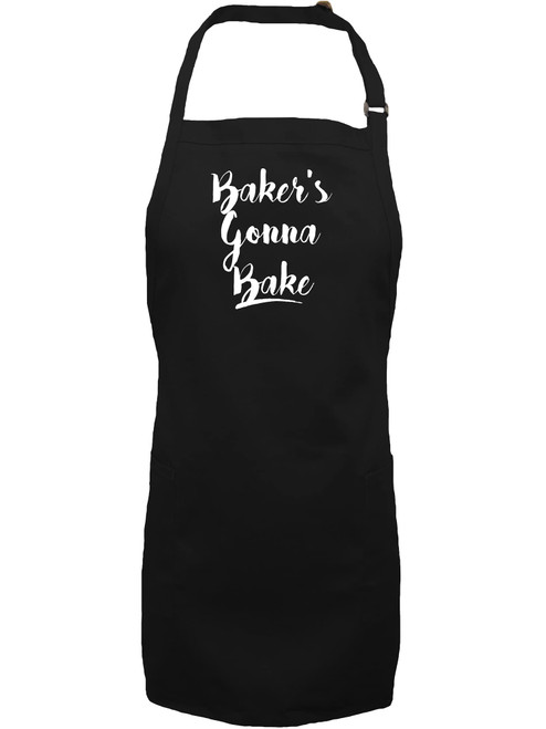zerogravitee Bakers Gonna Bake Apron with 2 patch pockets in Black - One Size