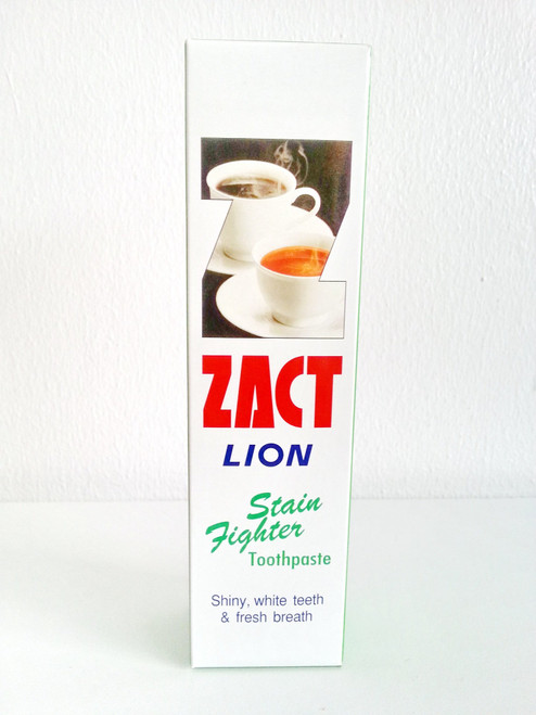 ZACT LION Stain Fighter Toothpaste for reduce coffe & tea drinkers ; 5.64 Oz