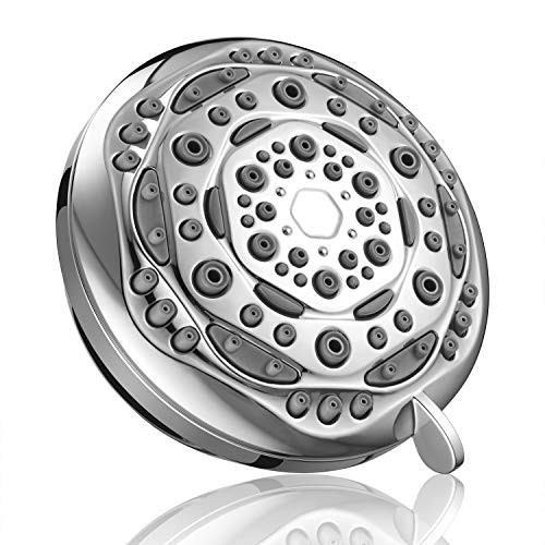 Couradric 7-Function Luxury Shower Head, High Pressure Adjustable Shower Head with Massage Mist and Water Saving Mode for Low Flow Showers- Chrome