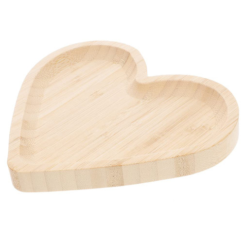 Wood Tray Wooden Serving Tray Heart Shape Plates Fruit Serving Dish Cake Plate Decorative Serving Platter Cupcake Holders Mothers Day Decor for Food Cake Snack Fruit Wooden Tray