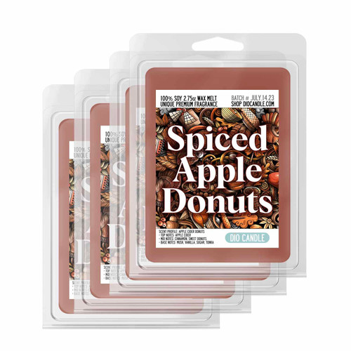 Spiced Apple Donuts Scented Wax Melts - Smells Like Apple Cider Donuts - 100% Naturally Vegan Soy and Premium Fragrance | Great Gift | Handmade in Denver, Colorado (4 Pack Wax Melts)