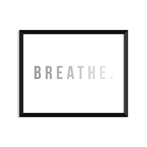 Breathe, Breath, Just Breathe, Yoga, Let That Shit Go, yoga poster, meditating Buddha, Zen, wall art, decor - Small (8.5x11 in)