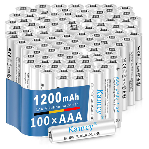 KAMCY AAA Batteries 100 Pack, Alkaline Triple A Batteries with Ultra Long-Lasting Power, Leakproof 1.5V Batteries AAA Size LR03, AAA Battery for Household and Office Devices, 10-Year Shelf Life KAMCY AAA Batteries 100 Pack, Alkaline Triple A Batteries with Ultra Long-Lasting Power, Leakproof 1.5V Batteries AAA Size LR03, AAA Battery for Household and Office Devices, 10-Year Shelf Life