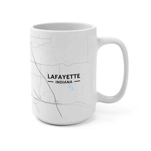 Hometown Bias Lafayette, Indiana IN Map Mug (15 oz)