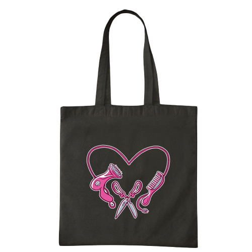 Hairdresser Job Tools Gift Set Hairdryer Scissors Comb Gift for Hairdressers Navy Black Multicolor Canvas Tote Bag