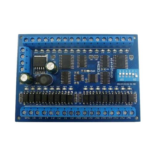 eletechsup DC 12V 24V 16 Input 16 Output RS485 Remote Control Switch PLC IO Expansion Board 03 06 16 Modbus RTU Module (no Shell)