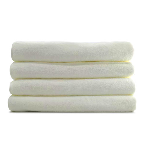 DwellDreams 4 Pack Premium White Bath Towel Set - Quick Drying - Microfiber Coral Velvet Highly Absorbent Towels - Multipurpose Use as Bath Fitness, Bathroom, Shower, Sports, Yoga Towel