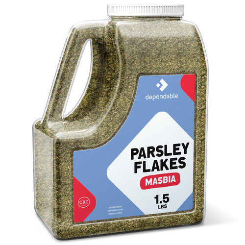 Dependable Food Parsley Flakes - 1.5 Lb. Jar - Bulk Size - Kosher, Natural Dried Parsley Seasoning for Chefs, Restaurants, and Culinary Enthusiasts - Curly Parsley - Flavorful Spice for Soups, Salads, Pasta - Non-GMO - Allergen Free -