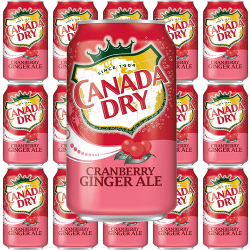 Canada Dry Cranberry Ginger Ale Soda, 12 Fl Oz, 15 Cans (Cranberry)
