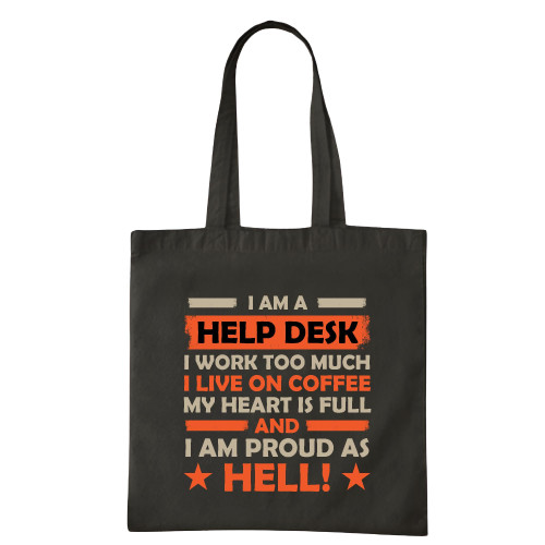 Caffeine Fueled Help Desk Worker Gift Idea for Busy Professionals Navy Black Multicolor Canvas Tote Bag