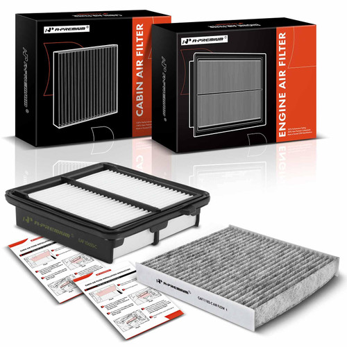 A-Premium 2-PC Engine & Cabin Air Filter with Activated Carbon Compatible with Honda Fit 2009-2014 1.5L, Replace# 17220RB6Z00, VCA-1061