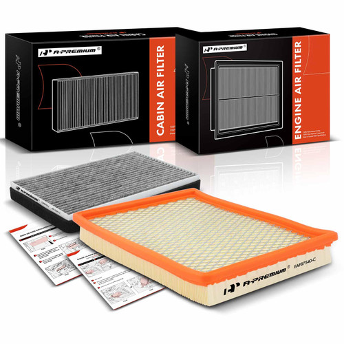 A-Premium 2-PC Engine & Cabin Air Filter with Activated Carbon Compatible with Chevrolet Impala, Monte Carlo & Buick LaCrosse, Regal, Allure, Century & Oldsmobile Intrigue & Pontiac Grand Prix