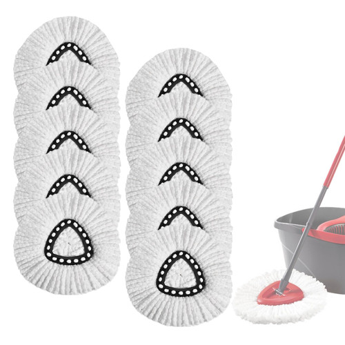APOCHON 10 Pack Mop Replacement Heads for O-Ceda Mop Replace Head EasyWrin Spin Mop Heads Replacements, Microfiber Spin Mop Refills, Easy Cleaning Mop Head Replacement