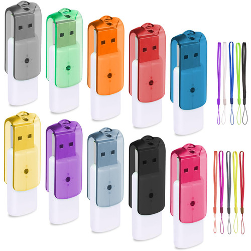 AGECASH 4GB USB Flash Drive 10 Pack, USB Stick 4GB USB Drive Bulk USB 2.0 Thumb Drive Swivel Plastic Pendrive Zip Drive USB Jump Drive, Memoria USB Memory Stick for Back to School, Projects, Office