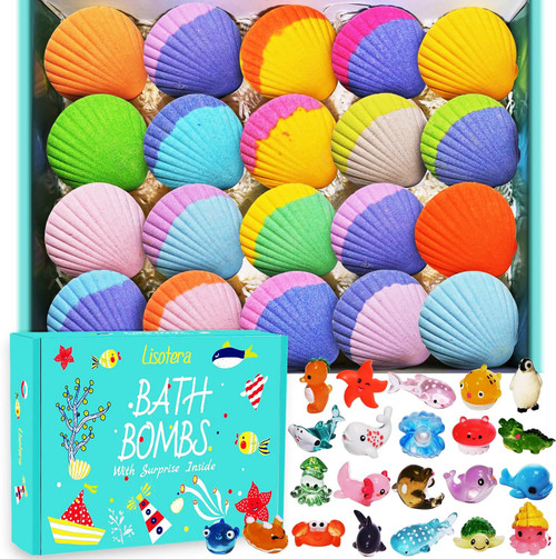 20 Pack Bath Bombs for Kids with Surprise Inside, Shell Bath Bombs Gift Set with Sea Animals for Christmas, Birthday Halloween Party Favors, Bubble Bath Fizzy Bath Bomb for Girls Boys 20 Pack Bath Bombs for Kids with Surprise Inside, Shell Bath Bombs Gift Set with Sea Animals for Christmas, Birthday Halloween Party Favors, Bubble Bath Fizzy Bath Bomb for Girls Boys