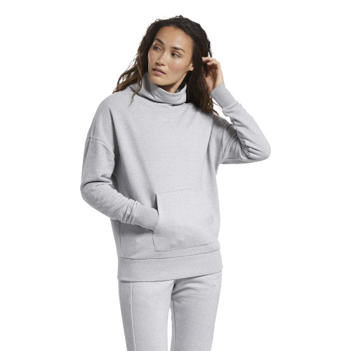 Reebok Training Essentials Cowl Neck Sweatshirt, Medium Grey Heather, L