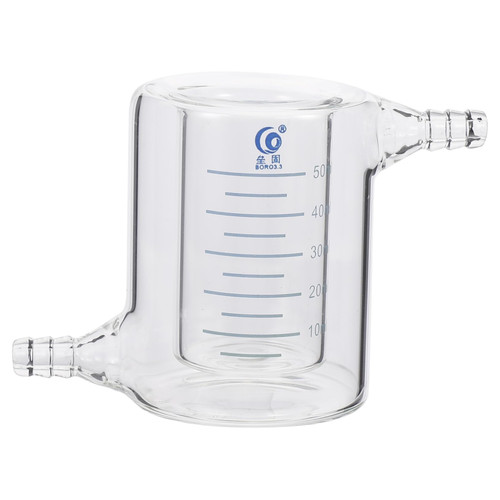 Anneome 1pc Jacketed Beaker Measuring Jug Glass Lab Beaker Lab Measuring Cups Graduated Cup Wtih Handle Graduated Beaker Glass Terrarium Container Laboratory Supplies Equipment Mezzanine